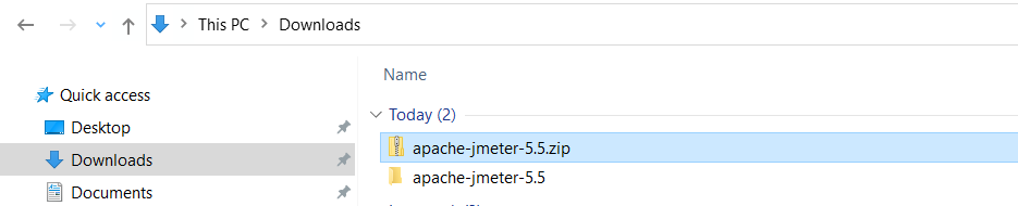 Unzipping JMeter folder