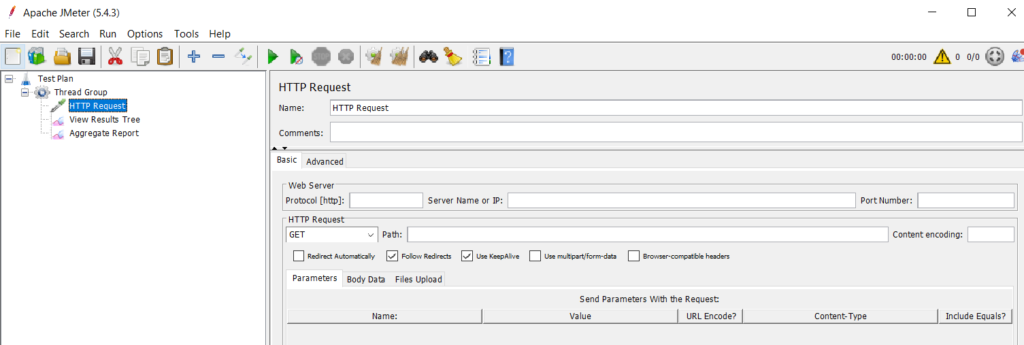 JMeter API Testing Thread group