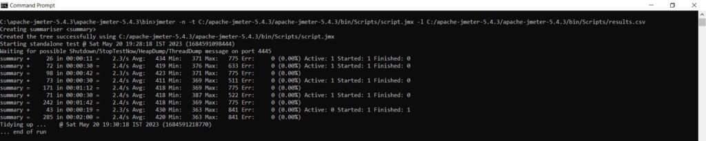 JMeter CLI execution using command prompt. 